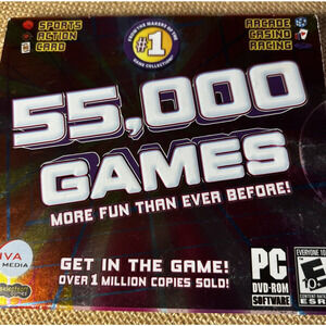 55,000 Games PC CD-Rom Windows Sports Action Arcade Racing Games Compilation